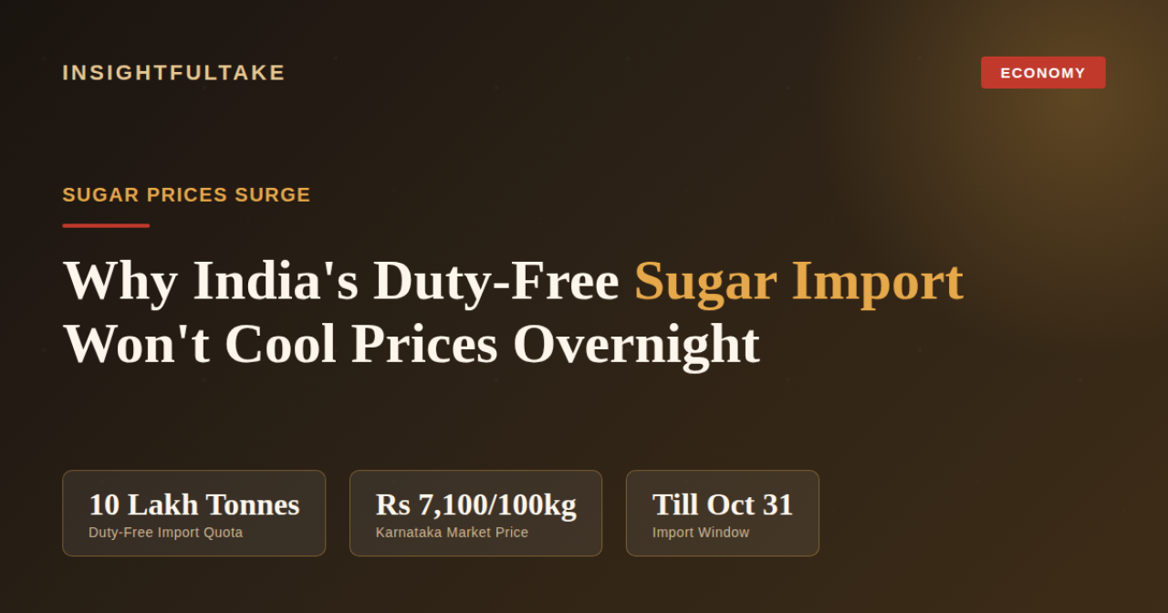 Why India's Duty-Free Sugar Import Move Won't Cool Prices Overnight