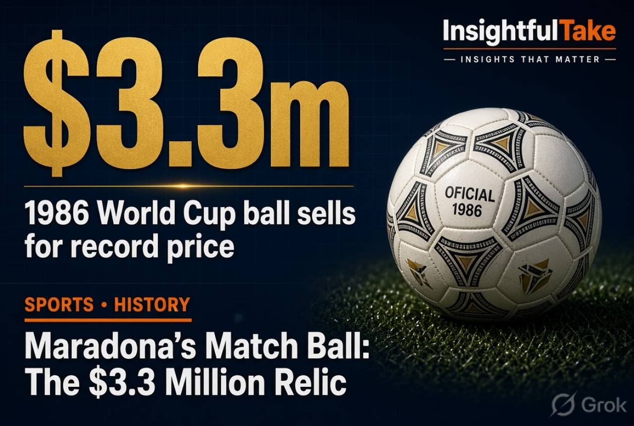 Maradona’s ‘Hand of God’ Ball Sells for $3.35 Million But Falls Short of a $10 Million Dream