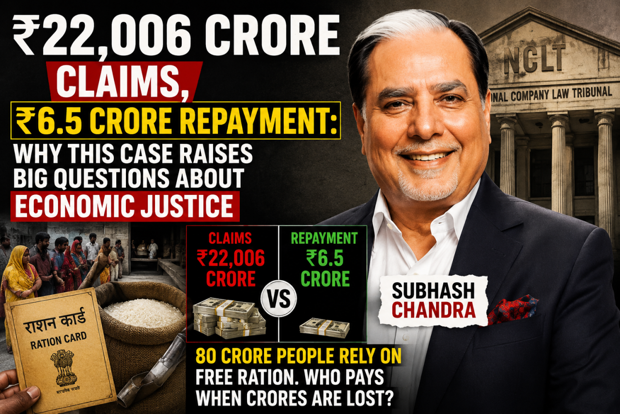 ₹22,006 Crore Claims, ₹6.5 Crore Repayment: Why the Subhash Chandra Case Raises Questions About India’s Economic Justice