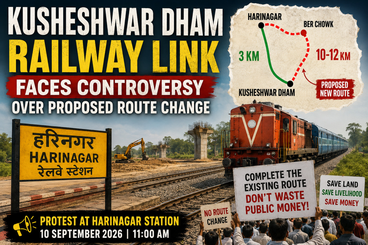 Kusheshwar Dham Railway Link Faces Fresh Controversy Over Proposed Route Change