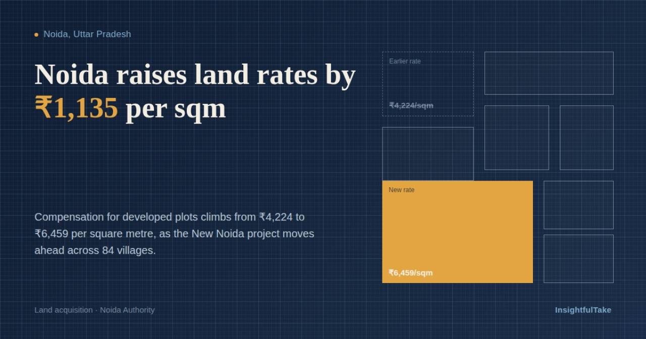 Noida Raises Land Rates by ₹1,135 Per Square Metre, Farmers Call It Overdue