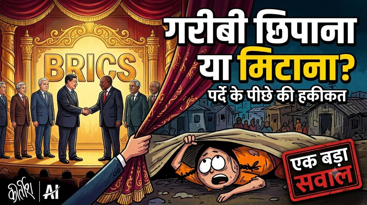 पर्दे के पीछे की हकीकत | गरीबी और दिखावे पर कविता