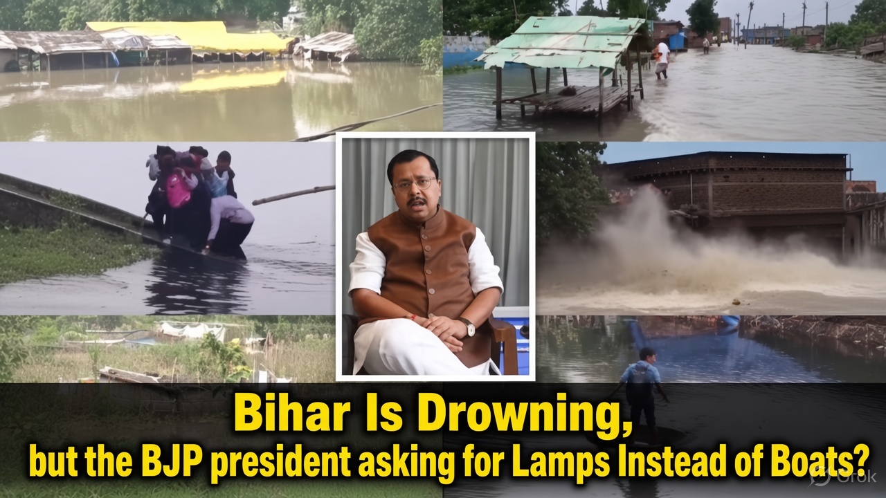 Bihar Is Underwater. Why Is the BJP President Asking People to Light Lamps for Modi?