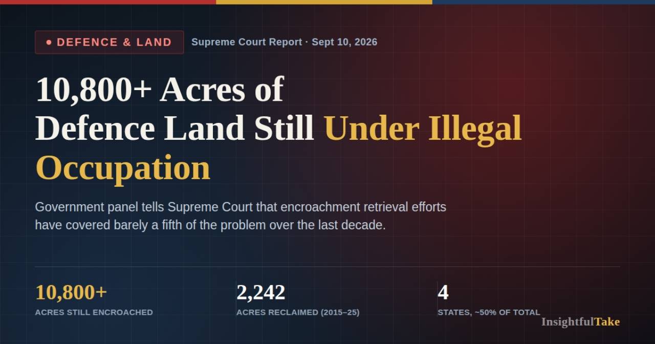 Defence Land Under Siege: Over 10,800 Acres Still Illegally Occupied, Panel Tells Supreme Court