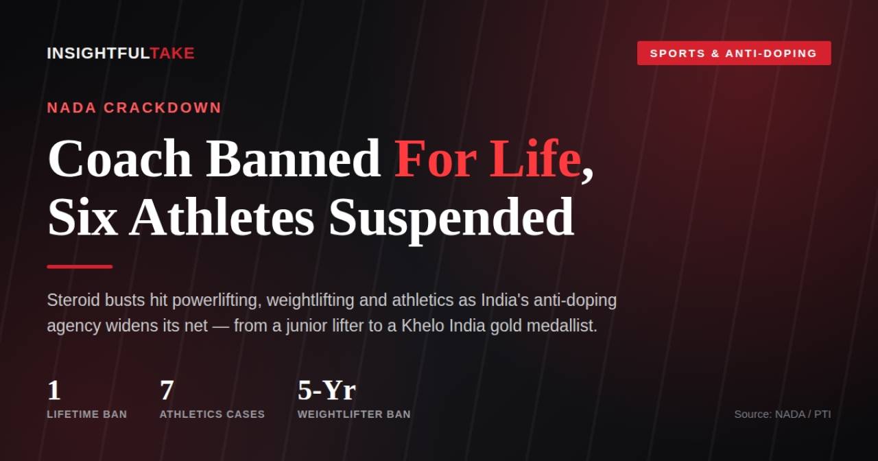 Doping Storm Hits Indian Sport: Coach Gets Life Ban, Six Athletes Suspended in NADA’s Latest Crackdown