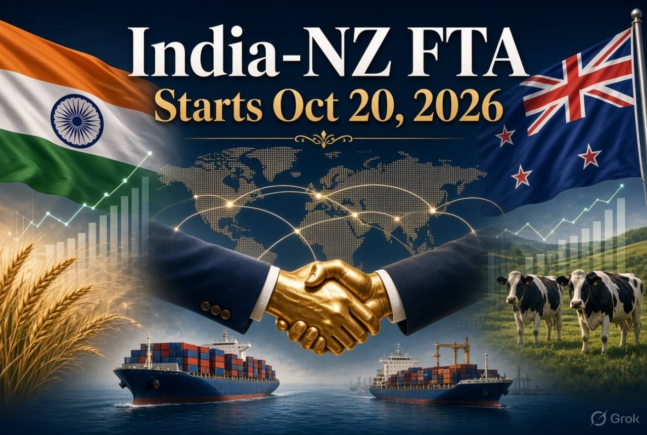 India-New Zealand FTA Set to Take Effect on October 20, Opening New Trade and Mobility Opportunities