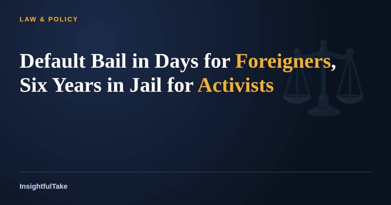 Default Bail in Days for Foreigners, Six Years in Jail for Activists: India's Bail Divide Comes Into Focus