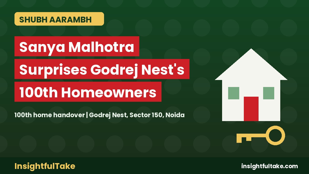 Sanya Malhotra Surprises Godrej Nest’s 100th Homeowners in Noida