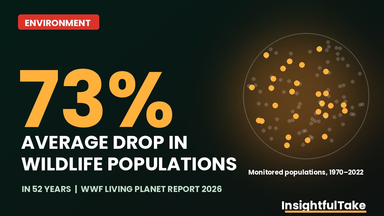 Wildlife Populations Have Shrunk by 73% in 52 Years