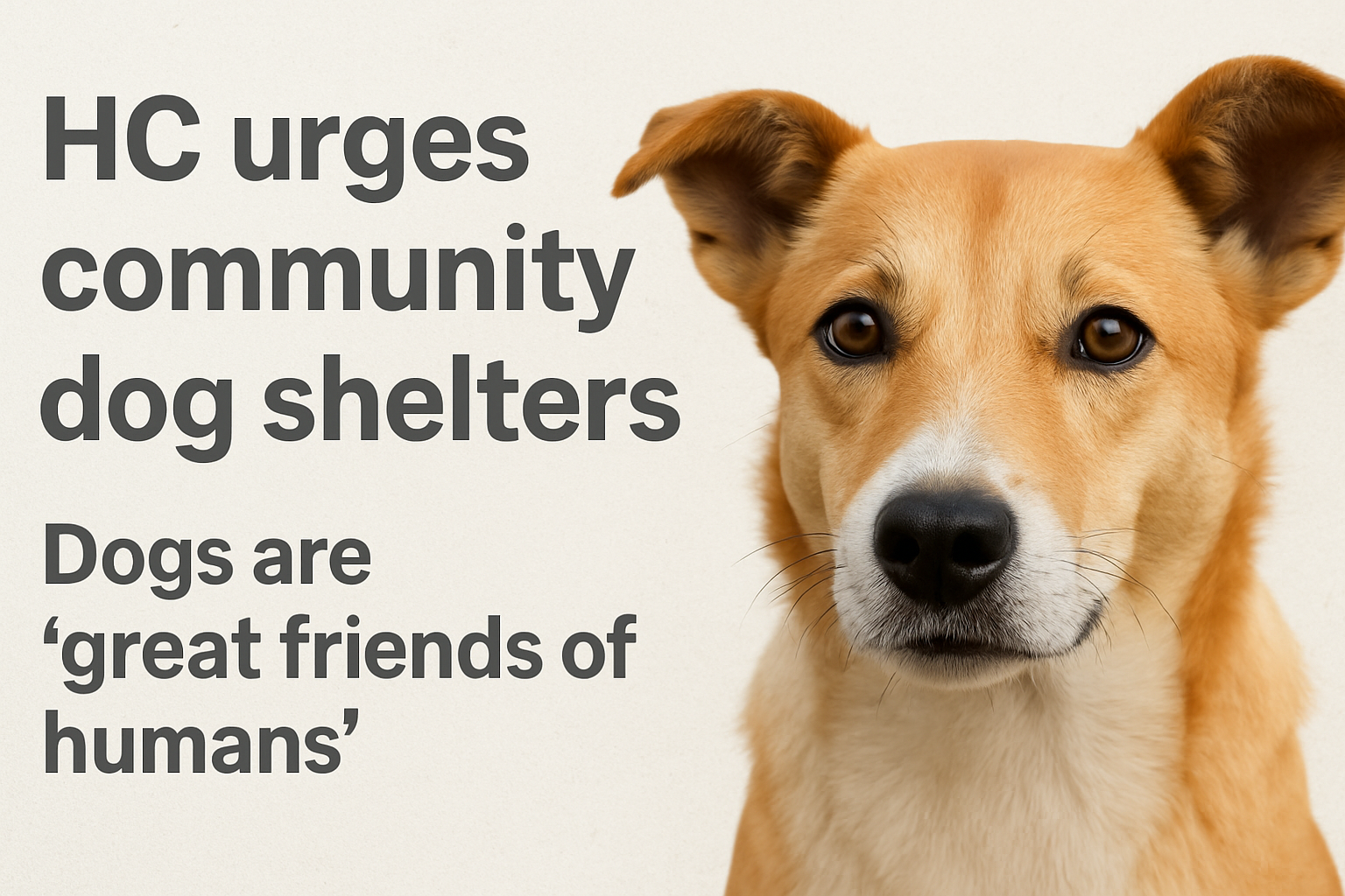 HC Asks for Community Dog Shelters, Highlights Dogs as ‘Great Friends of Humans’