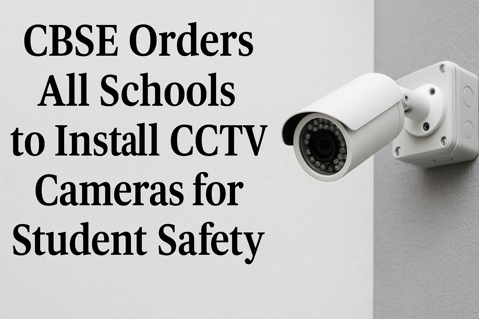 CBSE Orders All Schools to Install CCTV Cameras for Student Safety
