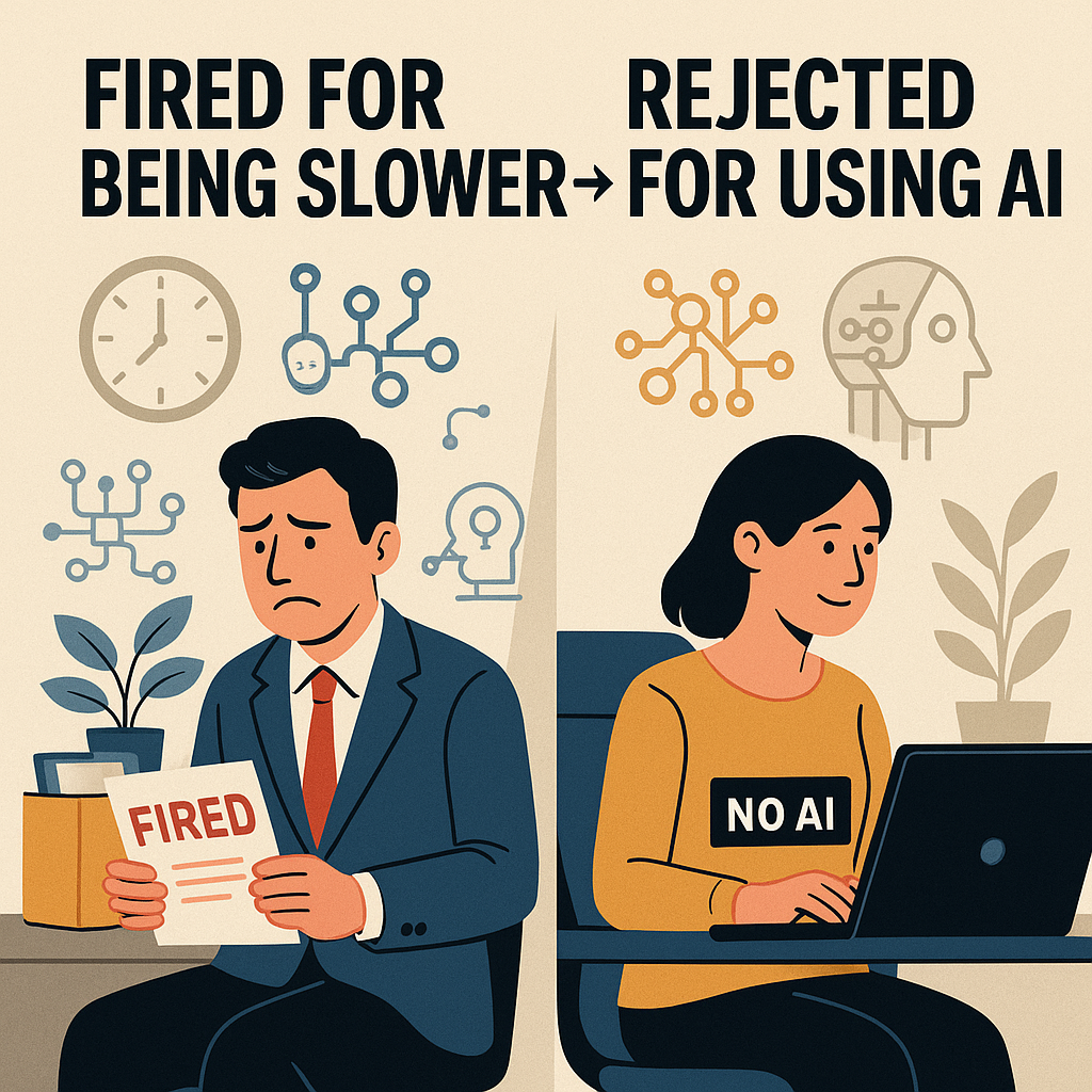 Fired for Being Slower Than AI, Rejected for Using AI: Welcome to Work 2025