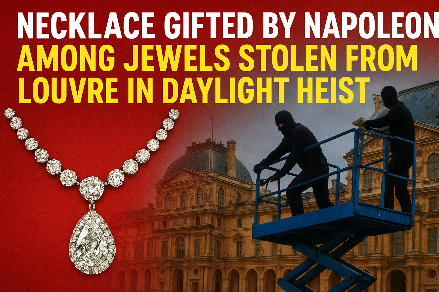 Necklace Gifted by Napoleon to His Wife Among Priceless Jewels Stolen from the Louvre in Daylight Heist