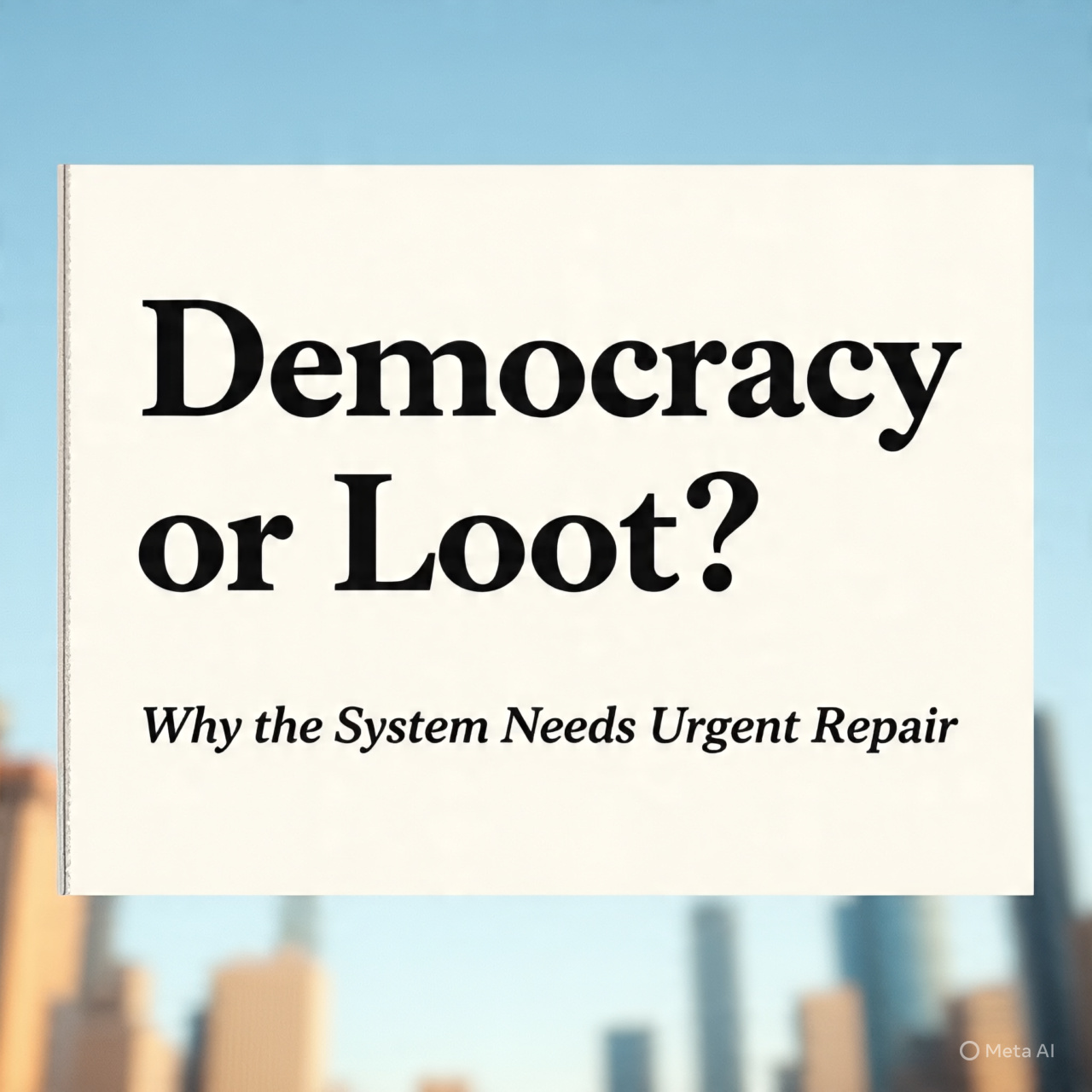 Democracy or Loot? Why the System Needs Urgent Repair