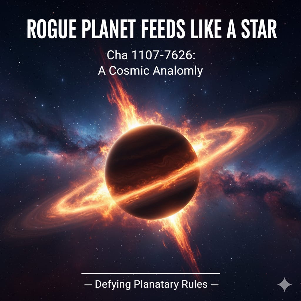 Giant Rogue Planet Feeds Like a Star, Defying Planetary Rules